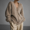 Naisten neuleliivi | V-kaula, pehmeä | Beige, harmaa, valkoinen
