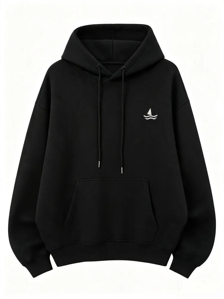 Unisex oversized huppari brodeerattu eläinkuvio löysä leikkaus hupulla