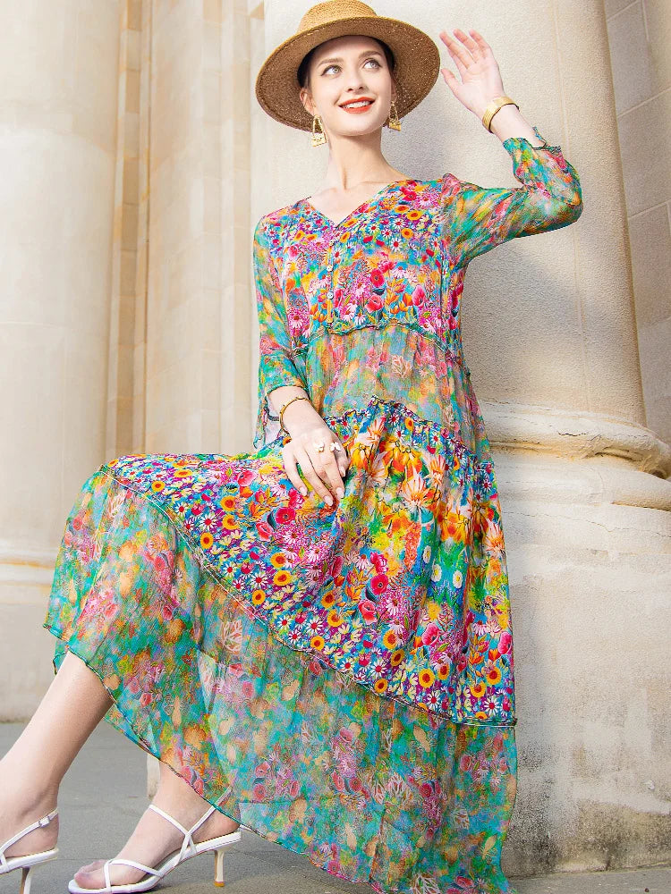Boho Kukallinen Mekko - NAYARA™ - Style Été-Mekot-EmiyoSuomi