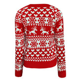 Naisten jouluneule lumihiutale jacquard pullover pitkähihainen