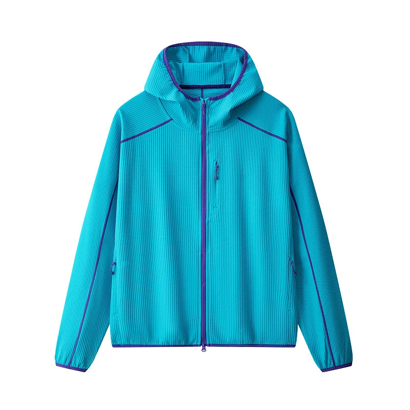 Unisex waffle soft shell takki korkea kaulus vetoketju kevät syksy ulkoilu