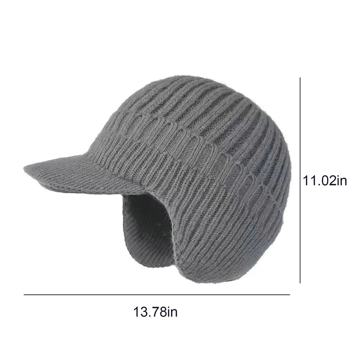 Neulottu lippalakkipipo unisex fleece vuorattu korvaklapeilla