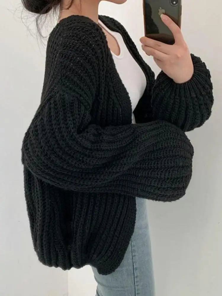 Naisten cardigan laternanhiha Y2K streetwear vintage tyyli