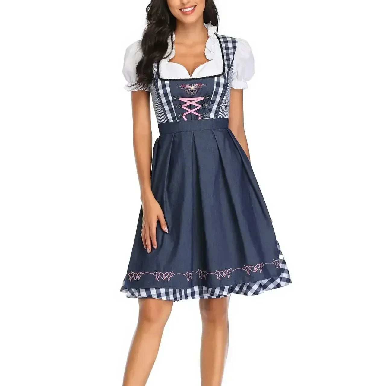 Naisten Oktoberfest Dirndl Mekko - Pehmeä Materiaali - Klassinen Tyyli - Yksityiskohtainen Perinteinen Juhlapuku