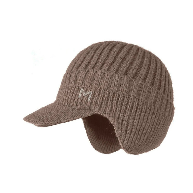 Neulottu lippalakkipipo talvi, fleecevuorattu unisex malli