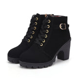 Nilkkurit naisille | Nahka, paksu kanta | Mukavat