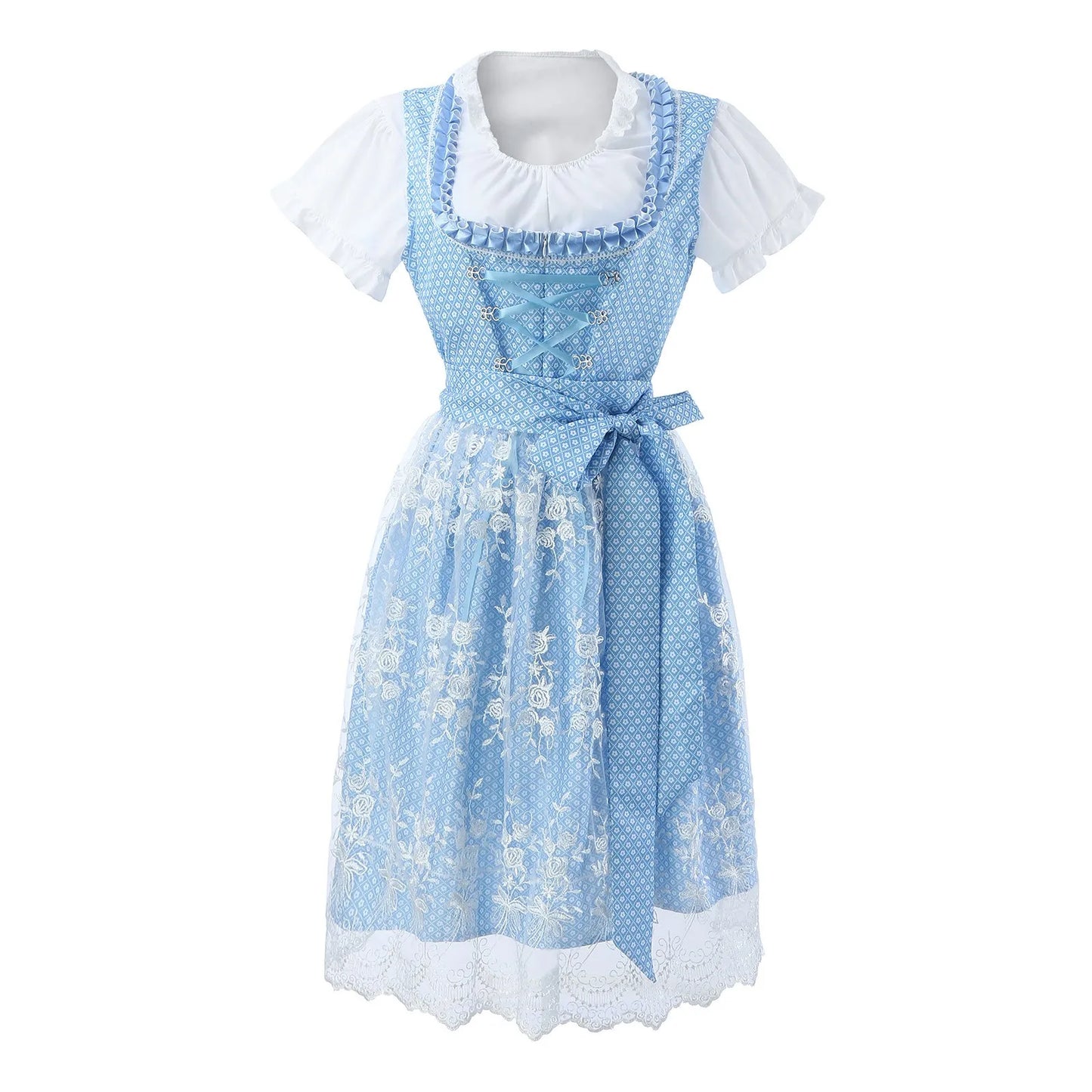 Naisten Dirndl Mekko - Kevyt Kangas - Oktoberfest Trachtenmekko - Juhlavampi Mukavuus