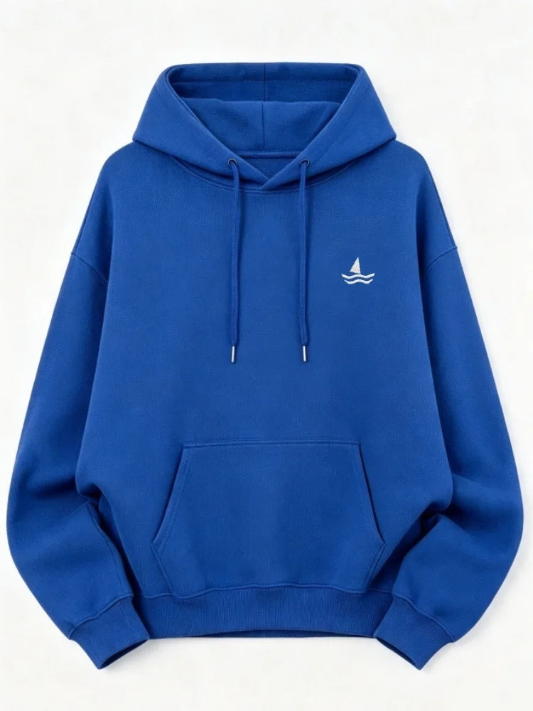 Unisex oversized huppari brodeerattu eläinkuvio löysä leikkaus hupulla
