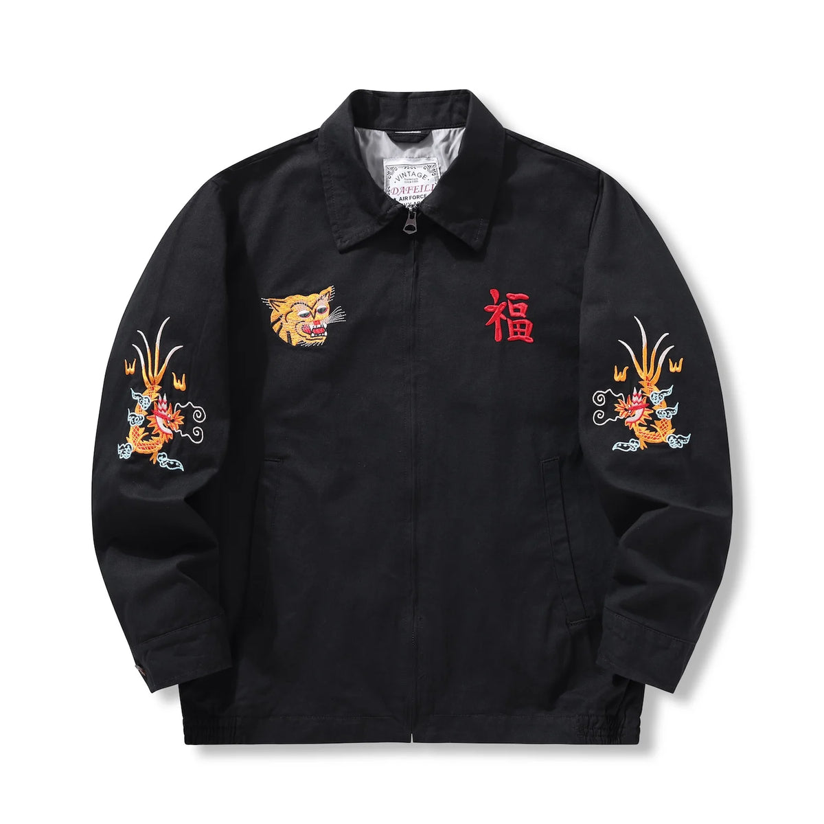 Miesten bomber takki retro kirjonnalla ja vintage tyylillä