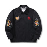 Miesten bomber takki retro kirjonnalla ja vintage tyylillä