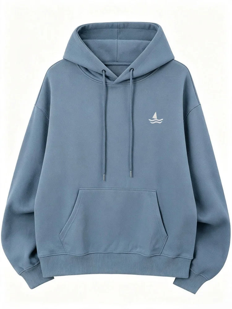 Unisex oversized huppari brodeerattu eläinkuvio löysä leikkaus hupulla