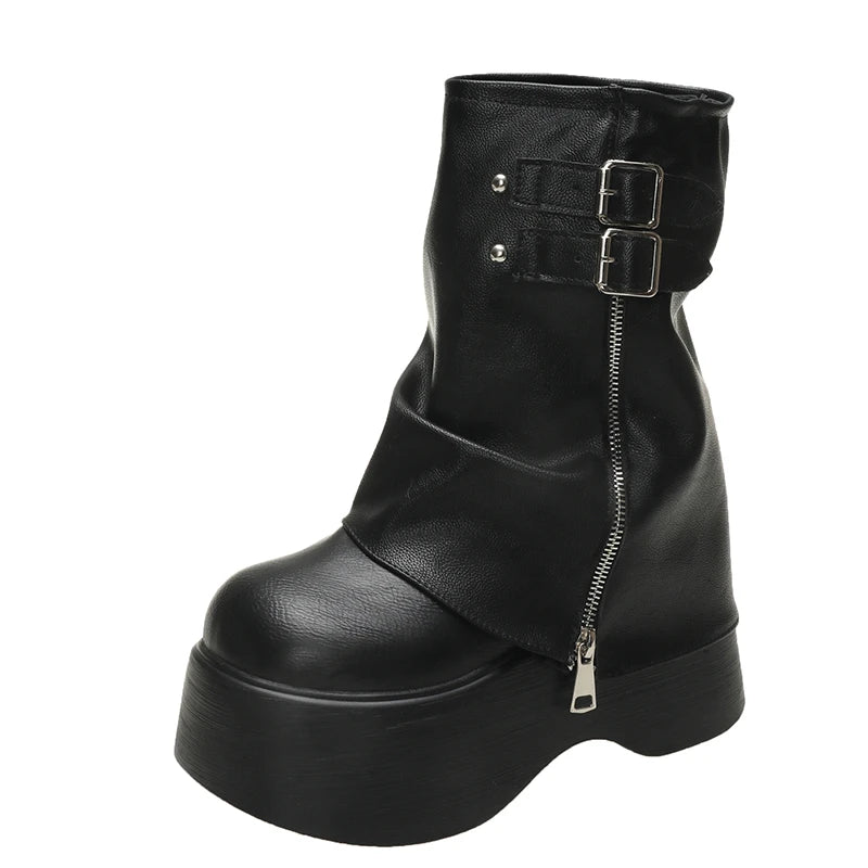 Naisten nahkanilkkurit kiilakorko 9 cm platform