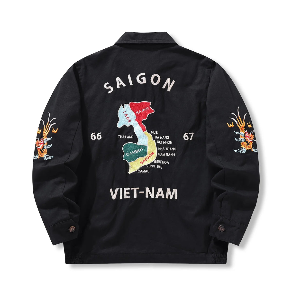 Miesten bomber takki retro kirjonnalla ja vintage tyylillä