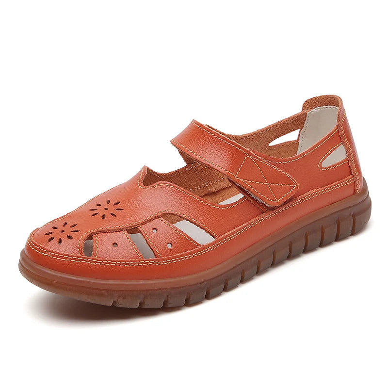 Sandalet Kesä Nahkakengät Naisten Hengittävä - Off White-Sandaalit-EmiyoSuomi