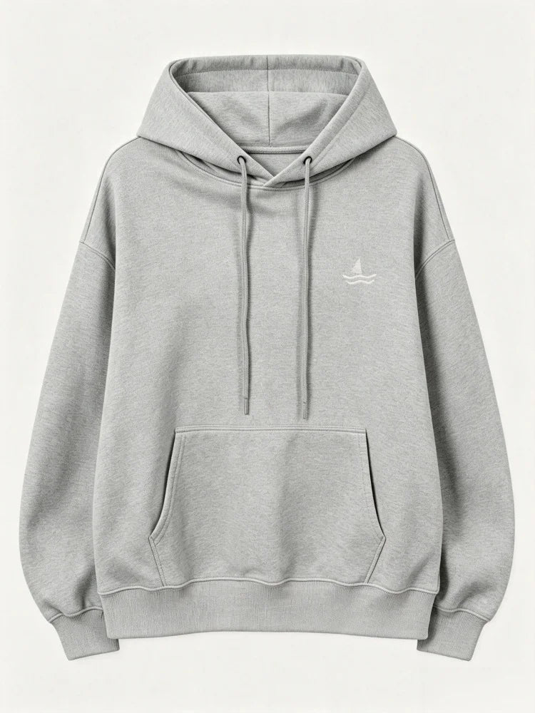 Unisex oversized huppari brodeerattu eläinkuvio löysä leikkaus hupulla