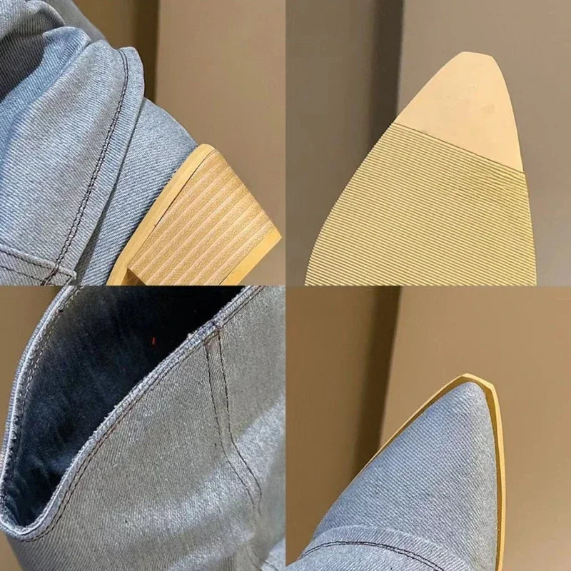 Nilkkurit naisille | Sininen denim, Chelsea-tyyli | Kevät 2025