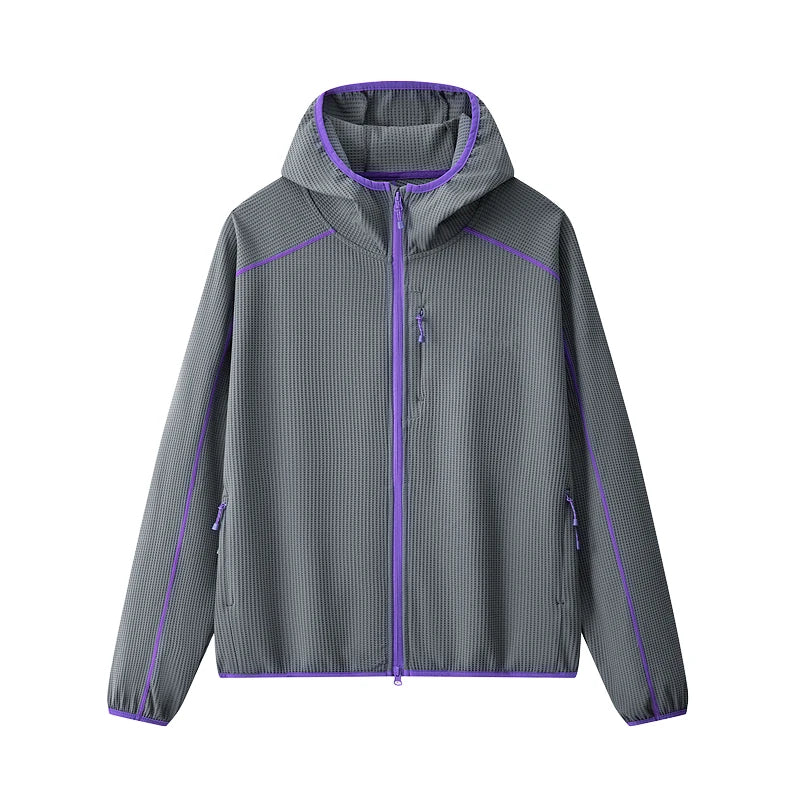 Unisex waffle soft shell takki korkea kaulus vetoketju kevät syksy ulkoilu