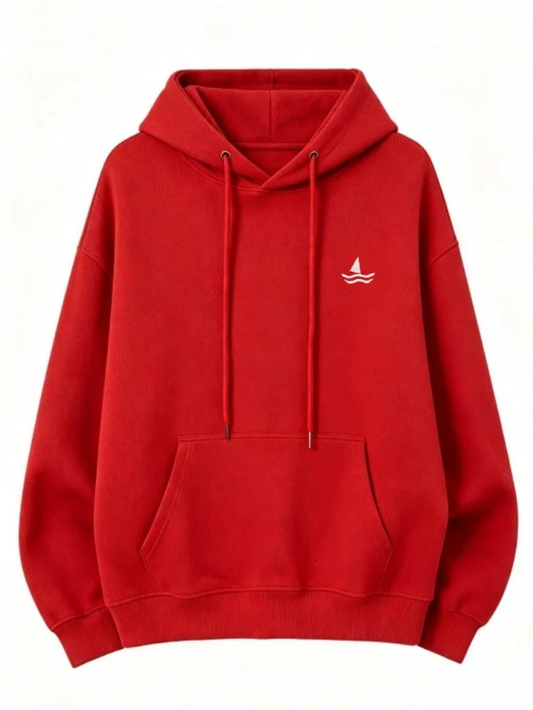 Unisex oversized huppari brodeerattu eläinkuvio löysä leikkaus hupulla
