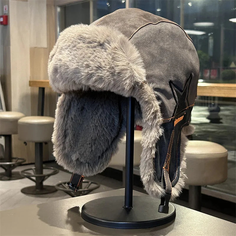 Talvipipo fleecevuori korvaläpät unisex lentäjätyyli tuulensuoja