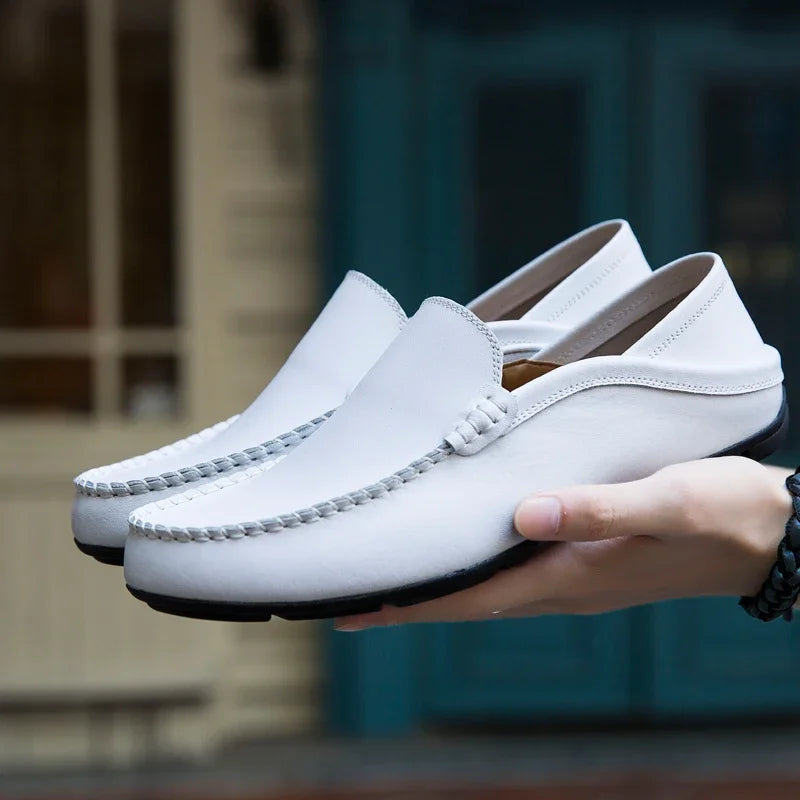 Miesten nahkakengät loaferit aito nahka pujotettava malli