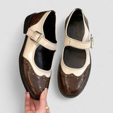 Naisten Mary Jane -kengät | Kaksivärinen | Säädettävä nauha, Vintage Brogue