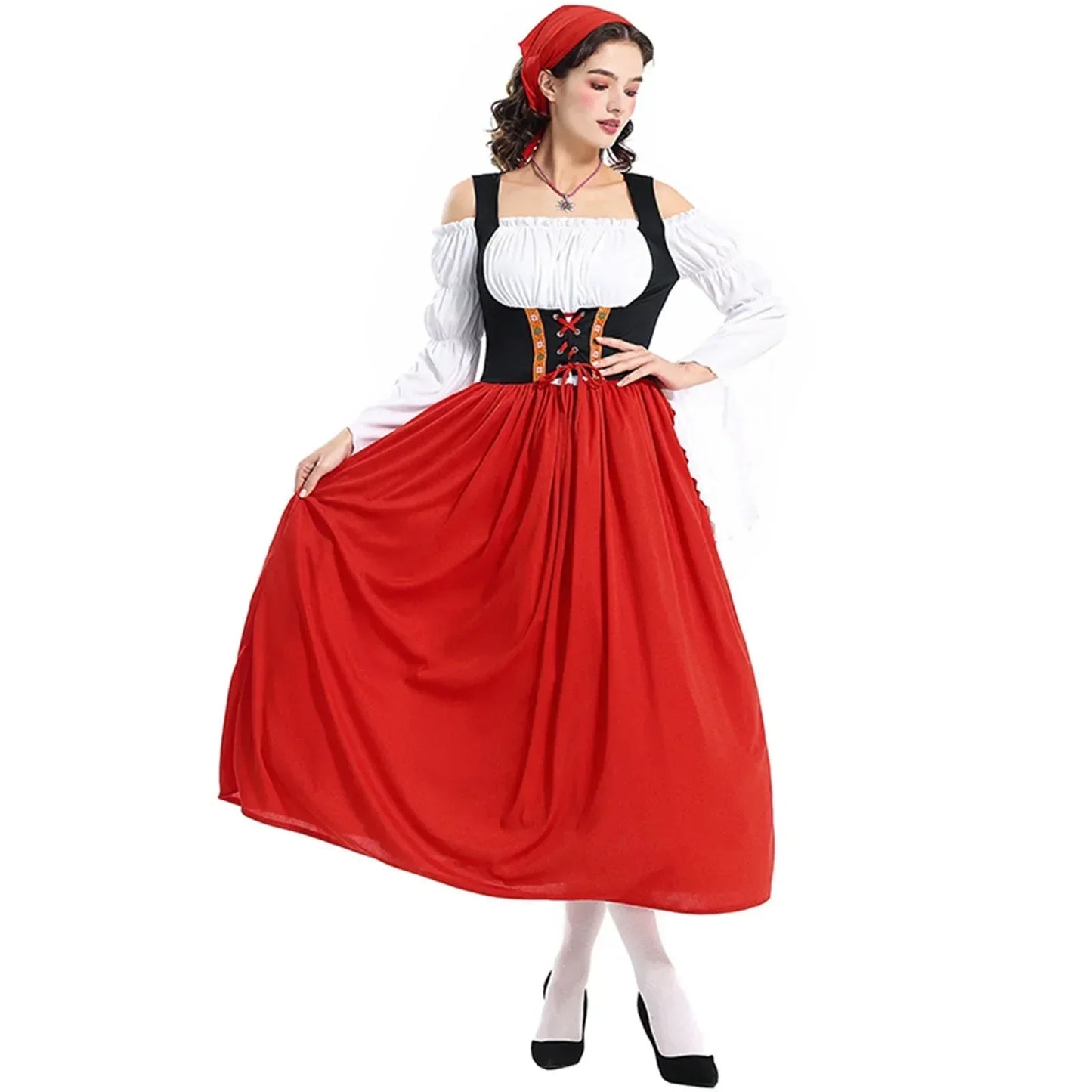 Naisten Pitkä Oktoberfest Dirndl Mekko - Kevyt Materiaali - Perinteinen Suunnittelu