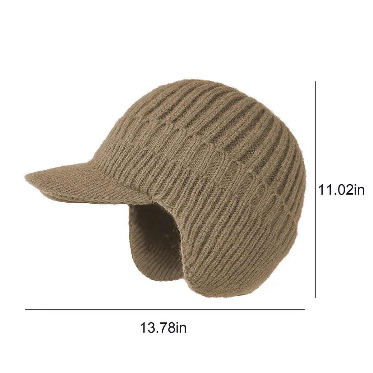 Neulottu lippalakkipipo unisex fleece vuorattu korvaklapeilla