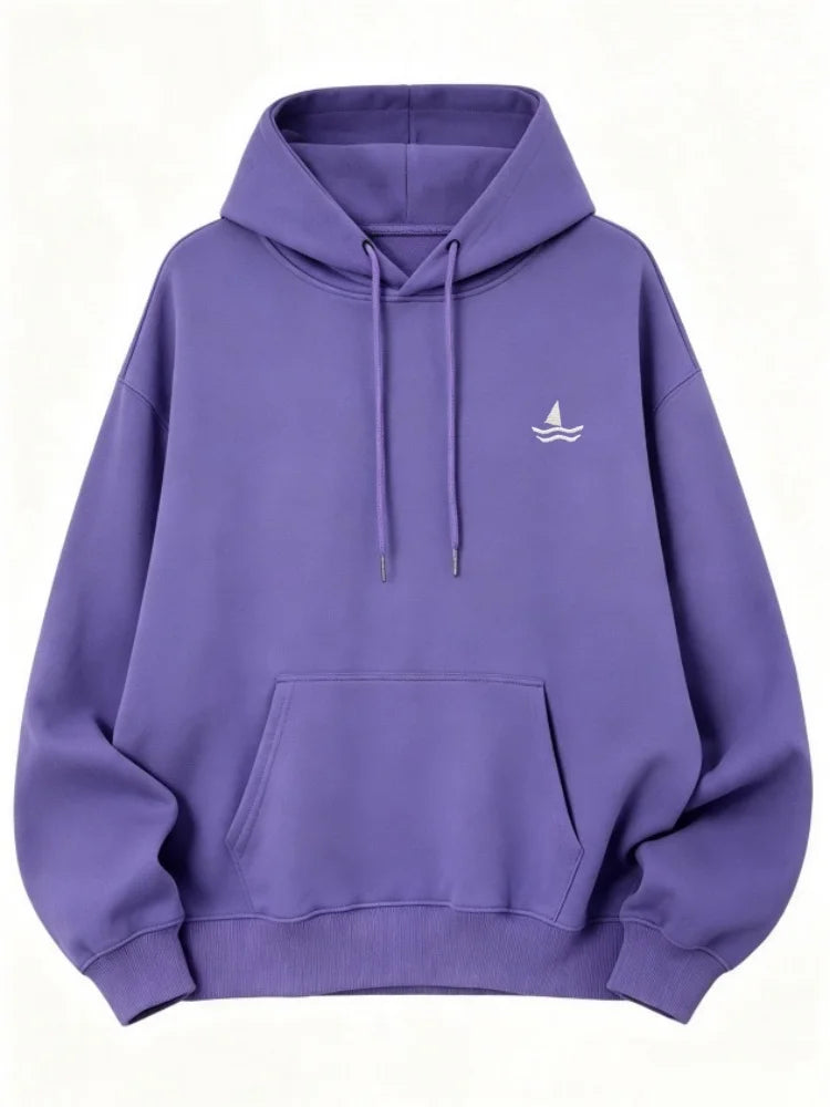 Unisex oversized huppari brodeerattu eläinkuvio löysä leikkaus hupulla