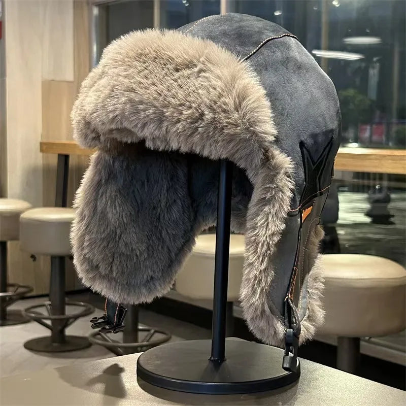 Talvipipo fleecevuori korvaläpät unisex lentäjätyyli tuulensuoja