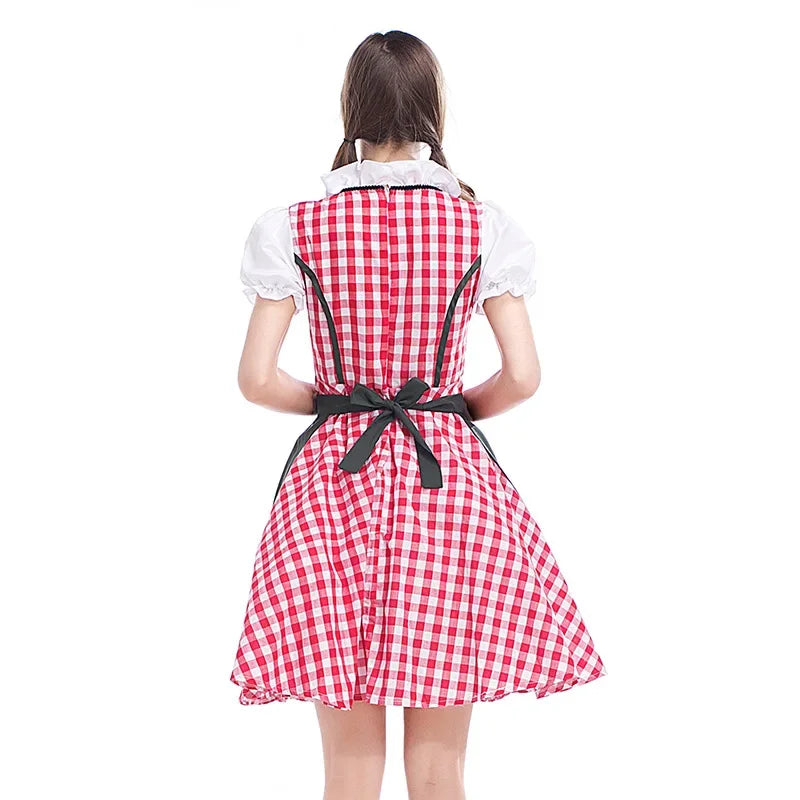 Naisten Oktoberfest Dirndl Mekko - Pehmeä Materiaali - Klassinen Tyyli - Yksityiskohtainen Perinteinen Juhlapuku