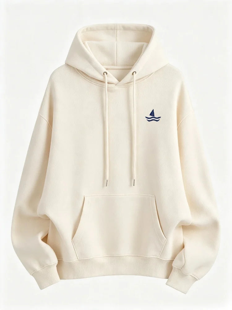 Unisex oversized huppari brodeerattu eläinkuvio löysä leikkaus hupulla
