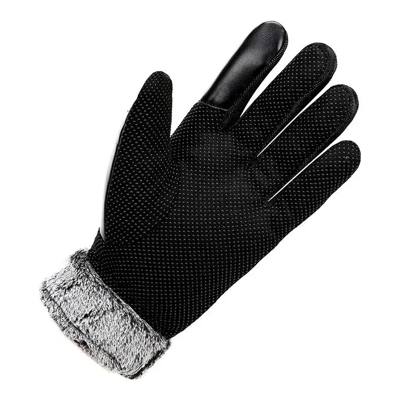 Miesten vedenpitävät kosketusnäyttöhanskat, lämmin fleece vuoraus ja tuulenpitävä