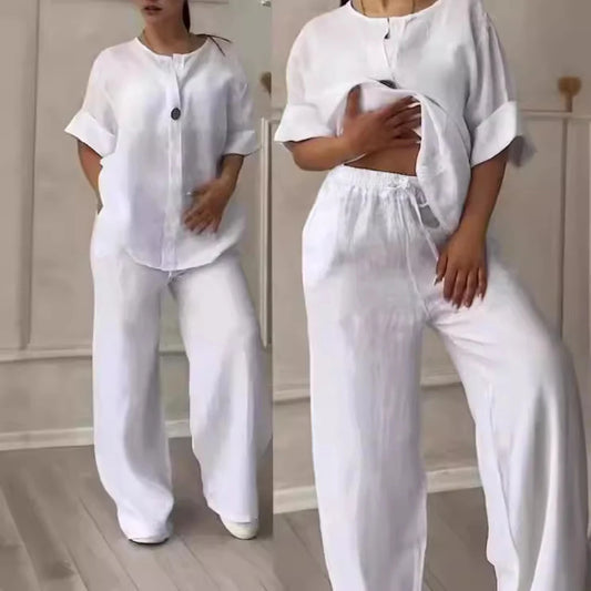 Puuvillaiset Liinavaatesetit - Rentoa Paita & Housut-clothing set-EmiyoSuomi