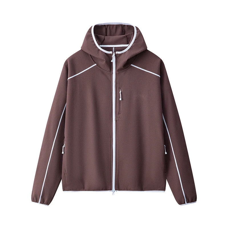 Unisex waffle soft shell takki korkea kaulus vetoketju kevät syksy ulkoilu