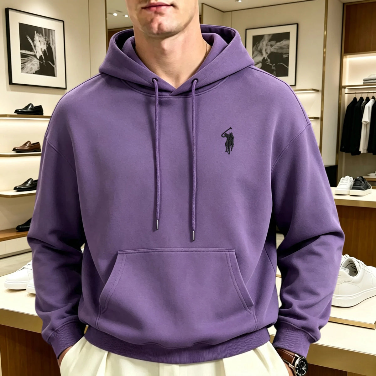 Unisex oversized huppari brodeerattu eläinkuvio pitkähihainen pullover