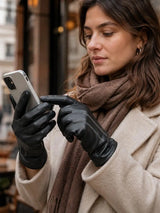 Miesten vedenpitävät kosketusnäyttöhanskat talvi musta, tuulenpitävä malli