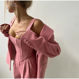 Wenna | Naisten Corset Top -setti | Blazer, housut ja toppi