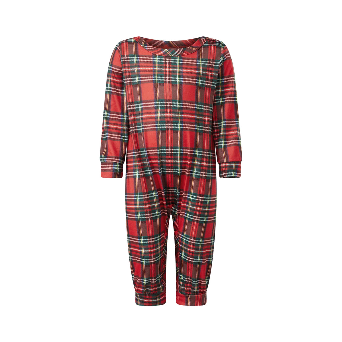 Perheen yhteensopiva joulupyjama ruutuinen punainen setti aikuisille lapsille ja vauvalle