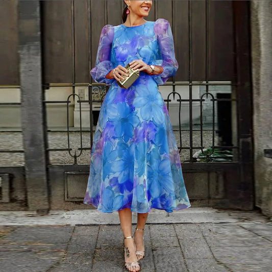 Elegantti Kukallinen Mekko Naisille - Aria - Tyylikäs-Mekot-EmiyoSuomi