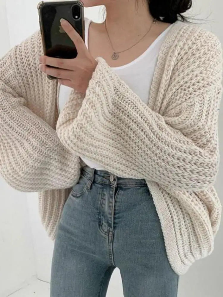 Naisten cardigan laternanhiha Y2K streetwear vintage tyyli