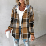 LARA | Ruudullinen Syystakki Naisille-Coats & Jackets-EmiyoSuomi