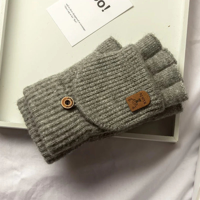 Talvikäsineet neulotut sormettomia unisex kosketusnäyttö käsineet