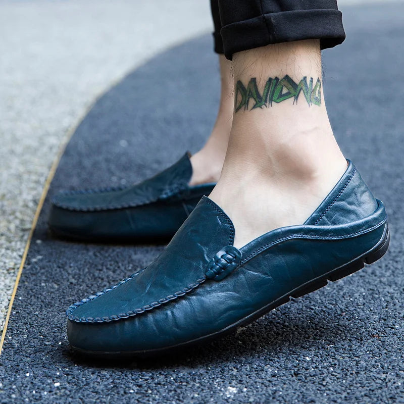 Miesten nahkakengät loaferit aito nahka pujotettava malli