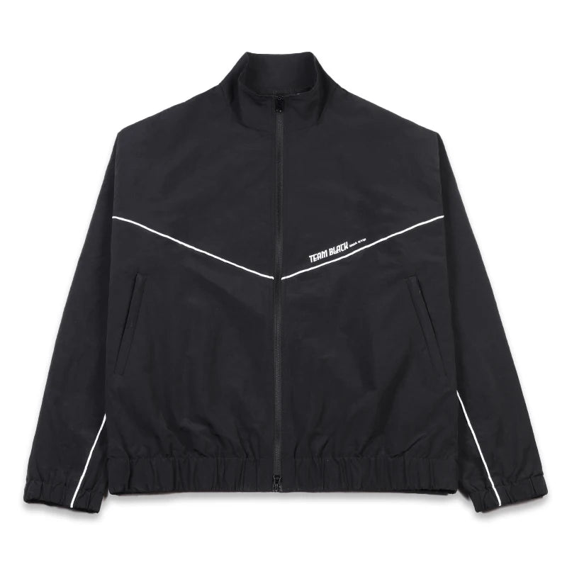 Miesten Urheilupaita | Musta Windjack, Pitkät Hihat | Y2K Activewear