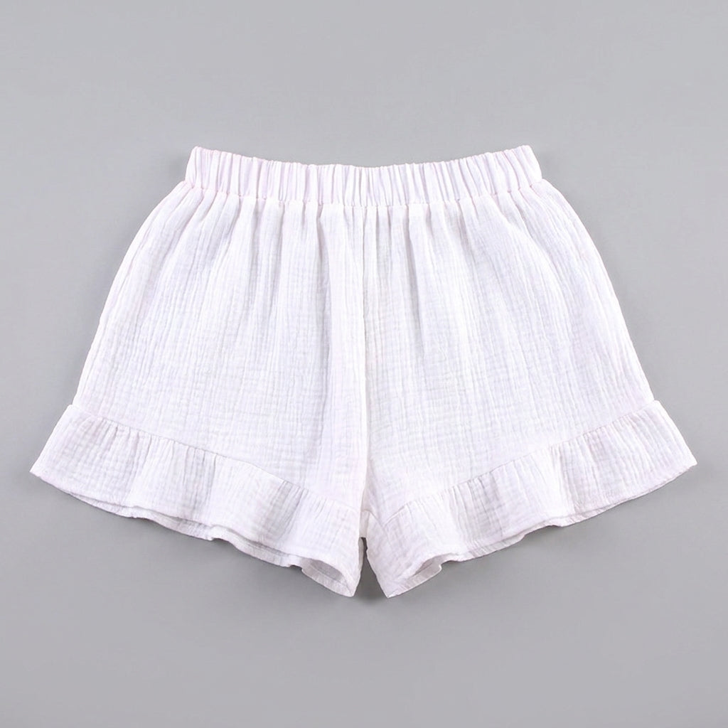 Naisten kaksiosainen sarja | Valkoinen kimono, laskeutuva shortsit