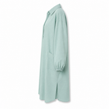Damen Hemdblusenkleid - Baumwolle Leinen - Lange Ärmel
