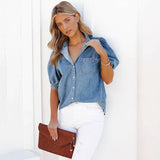 FREJA - Denim-paita - Klassinen mukavuus-Kesäasut-EmiyoSuomi