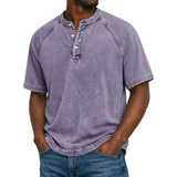 Miesten Henley-paita | Raglan-hihat Vintage | Nappikaulus