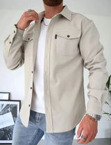 Miesten overshirt kahdella rintataskullla ja napinläpikiinnityksellä