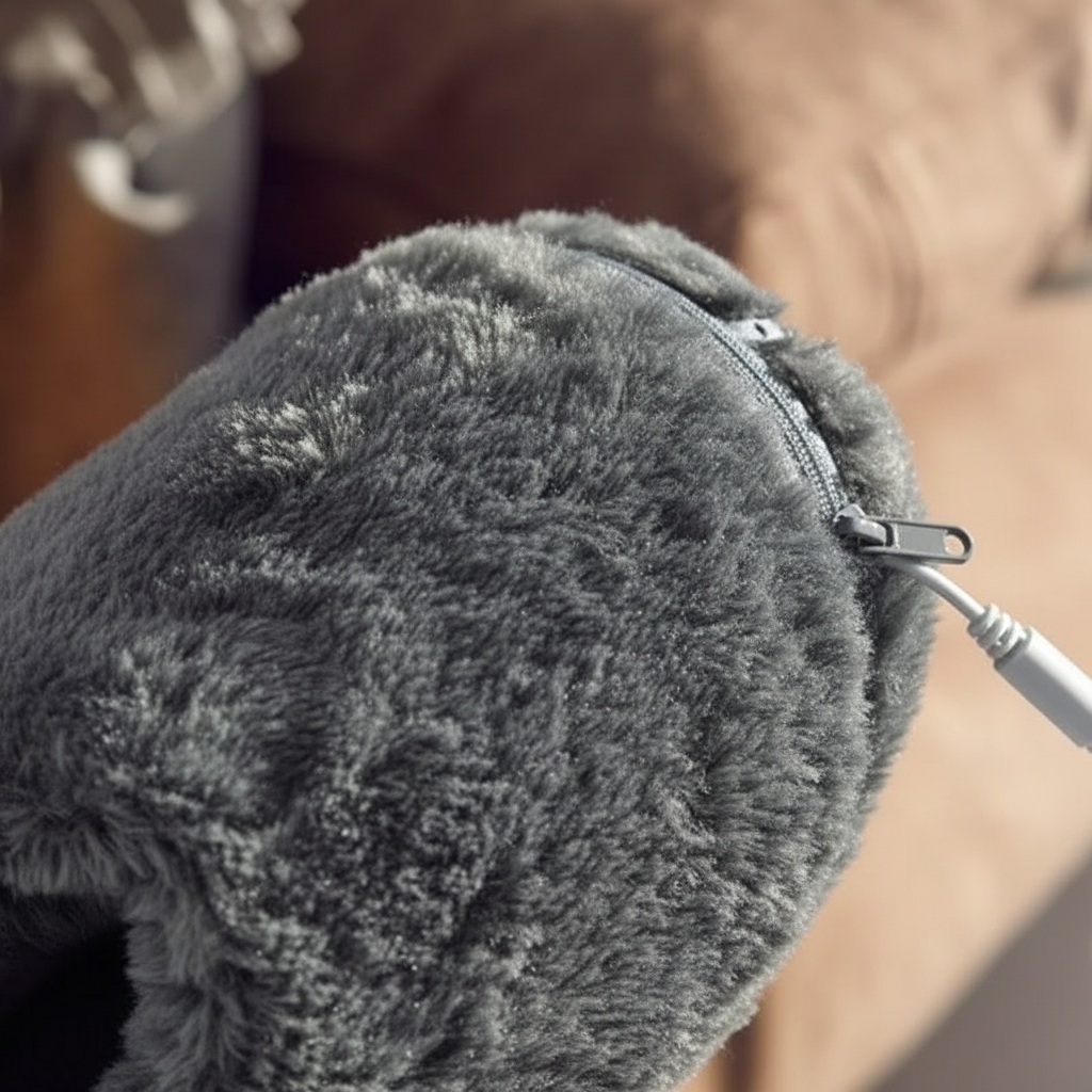 USB-lämmitettävät tohvelit pehmeällä plyysiverhoilulla, unisex talvisisätossut